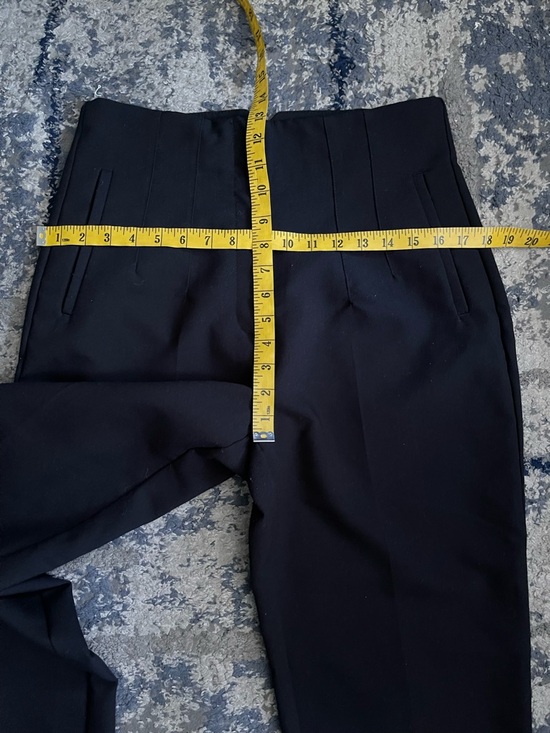 Zara Blogger Favorite Black High Waited Taper Leg Trousers Size L - Picture 11 of 13